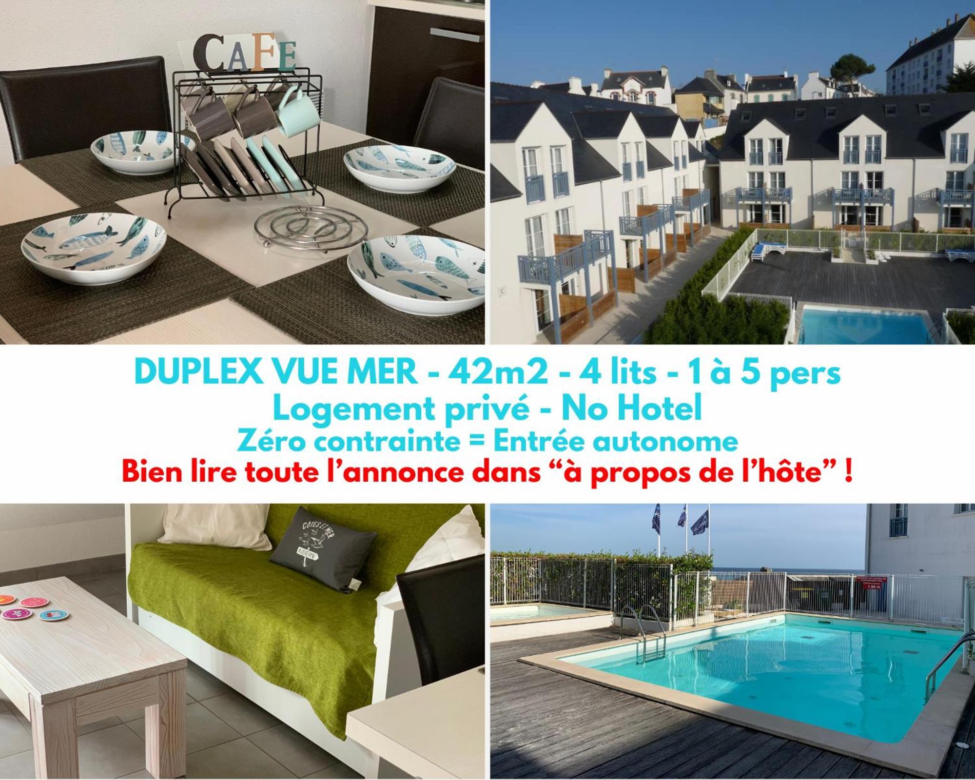 Duplex Vue Mer - Plage A 100M- 4 Lits - Parking Sous Sol Audierne Bagian luar foto